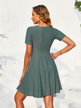 Eyelet Short Sleeve Mini Dress OutfitFlow